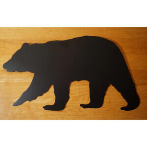 BLACK BEAR METAL SCULPTURE SIGN Rustic Lodge Log Cabin Home Decor NEW